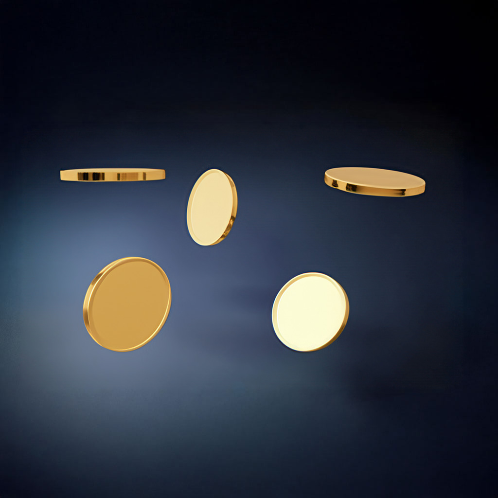 Floating coins on dark background